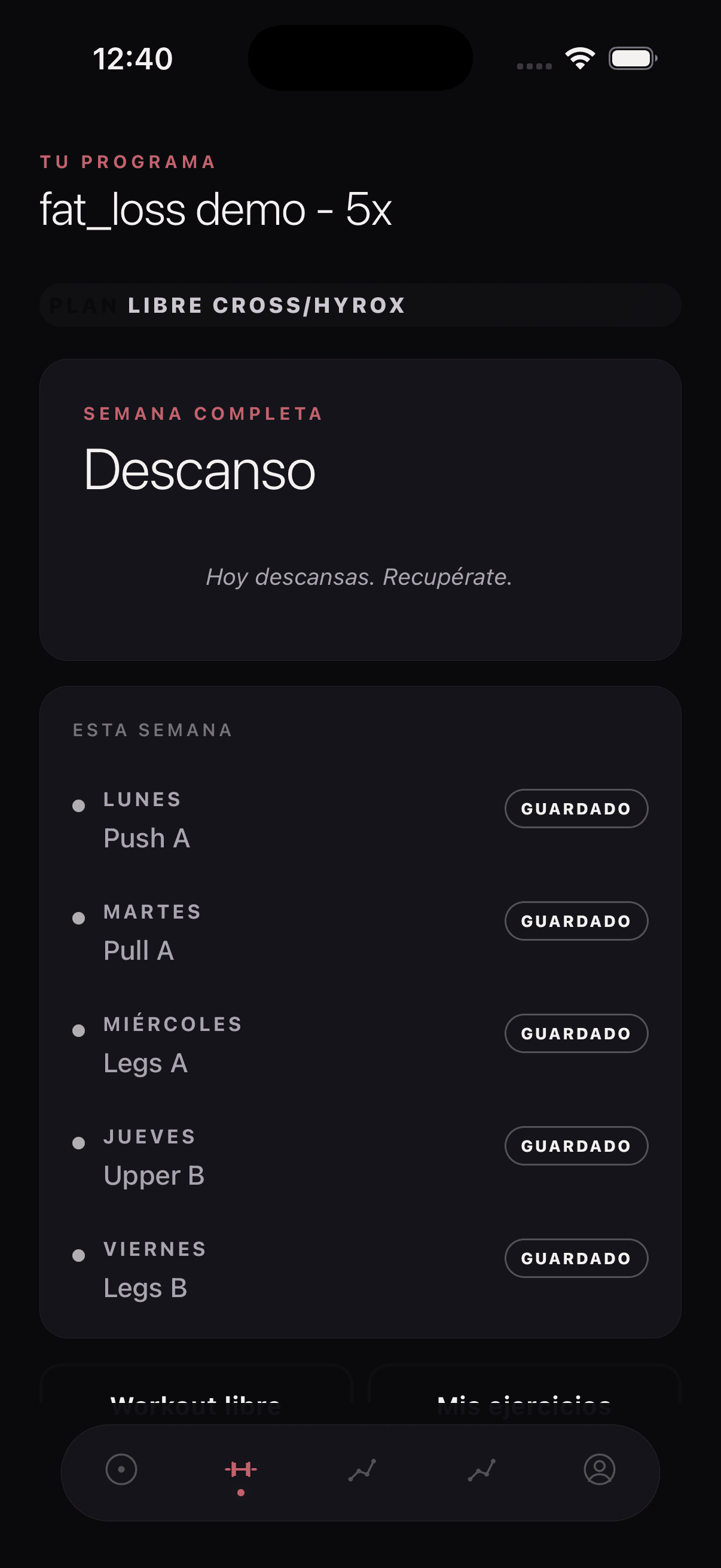 Entrena con guía y logger en la app Umbra